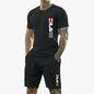 Men 2025 summer new casual sports suit Fashion breathable outdoor men's short-sleeved T-shirt + training shorts two-piece set