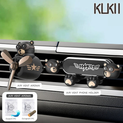 Rotating propeller pilot bear dog car air fresheners accessories decorations fun vent clip perfume diffuser aroma fragrance men
