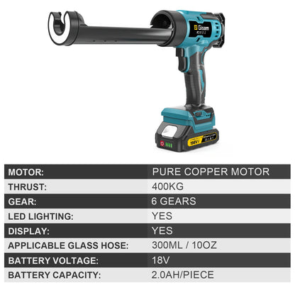 Gisam Electric Caulking Gun Glue 400KG 6Gear Cordless Glass Glue Gun Adhesive Glue Sealant Power Tool For Makita 18V Battery Pin