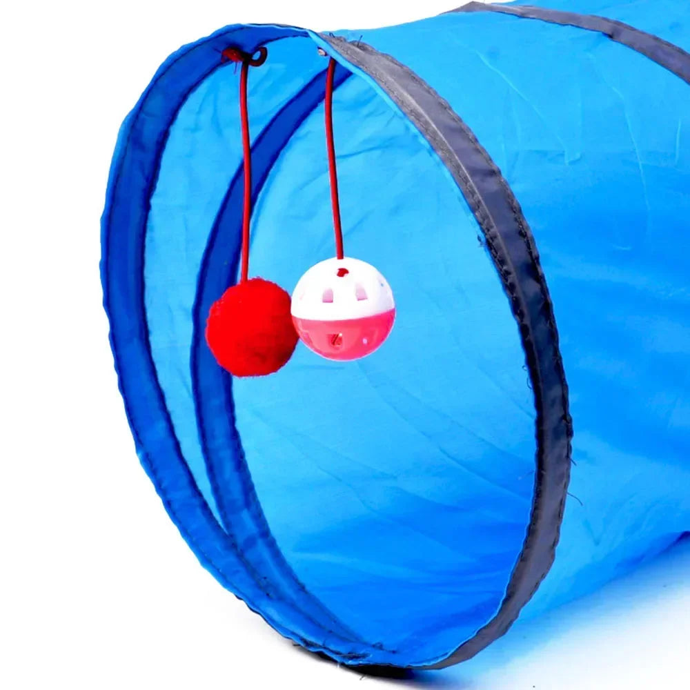 Cat Tunnel Toy Foldable Polyester Cloth Rolling Tent for Kitten Cat Tunnel Puppy Cat Toy Play Tunnel for Small Medium Large Cats