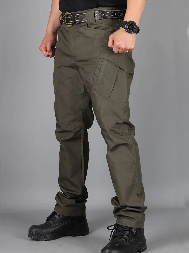 Asian Size Men Cargo Pants Trousers Multi-pocket Waterproof Wear-resistant Casual Training Overalls Clothing Comfortable Breatha
