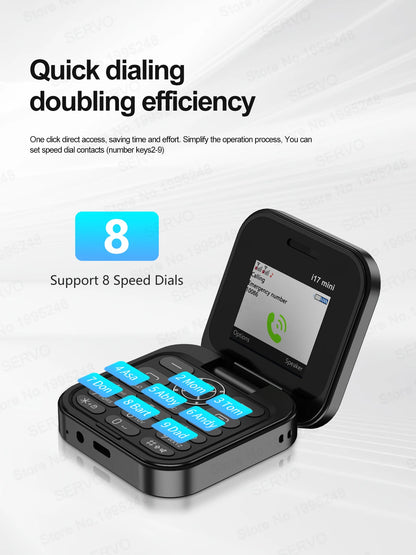 SERVO I17 Mini Dual SIM Card Flip Mobile Phone 2G GSM Magic Voice FM Radio Speed Dial Video Player Flashlight Foldable Cellphone