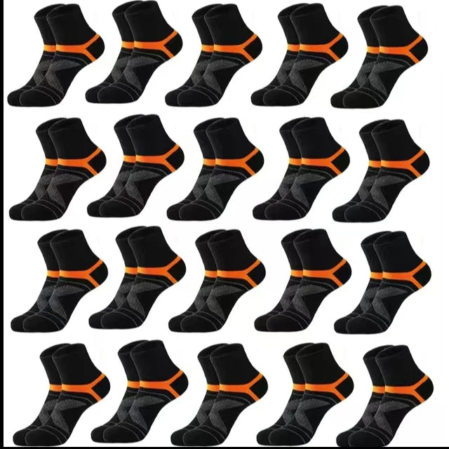 3/5/10/20 Pairs Lot Men's Socks Black Sports Socks Casual Run Autumn Winter High Quality Breathable Male Socks