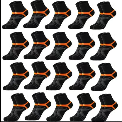 3/5/10/20 Pairs Lot Men's Socks Black Sports Socks Casual Run Autumn Winter High Quality Breathable Male Socks