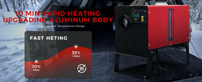 8KW Low Noise Diesel Air Heater 12V/24V/230V Auto Thermostat Diesel Parking Heater W/Bluetooth APP/LCD/Bracket For Motorhome Car