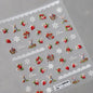 Lovely Red Fruit Strawberry Cherry Bowknot Love Heart Star Silk Ribbon 5D Nail Art Stickers Chic Self Adhesive Manicure Decal