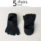 5 Pairs Invisible Toe Socks Summer Thin Cotton Mesh Shallow Mouth Soft Elastic Breathable Deodorant Cool 5 Finger Socks Sokken