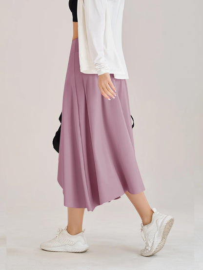 Summer Women Golf Tennis Dance Fitness Long Skirts Quick Drying Solid Female Lining High Waist Long Skirts Shorts
