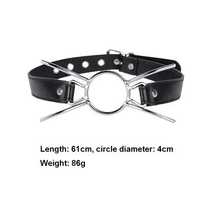 PU Leather Spider X Style O Ring Open Mouth Gag BDSM Oral Restraint Fetish Play Toy For Adult Men Women Couples