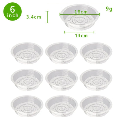 10/24pcs 6/8/10/12 Inch Clear Plastic Plant Saucers Flower Pot Drip Trays Gardening Maintenance Supplies