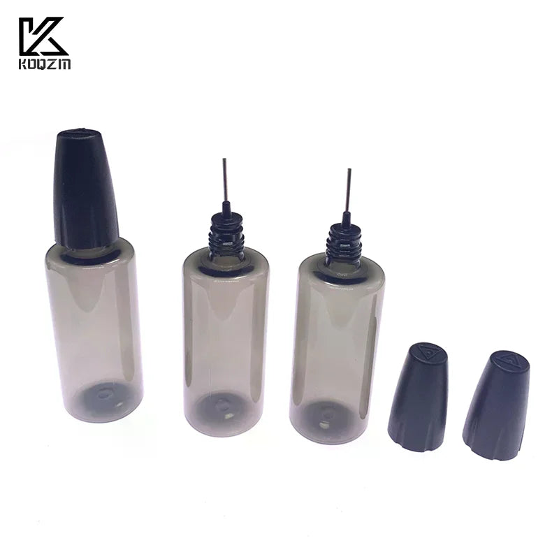 30/50ML PET Clear Vial with Long Thin Needle Tip Dropper for Smoking Oil Accessories Liquid Jar for Essential Oil Storage