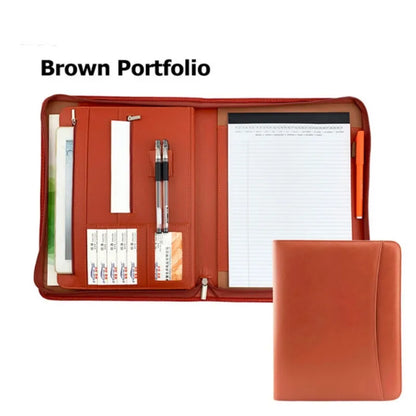 Multifunctional 433 A4 Conference Folder Business Stationery Folder Leather Contract File FoldersTravel Document Folder