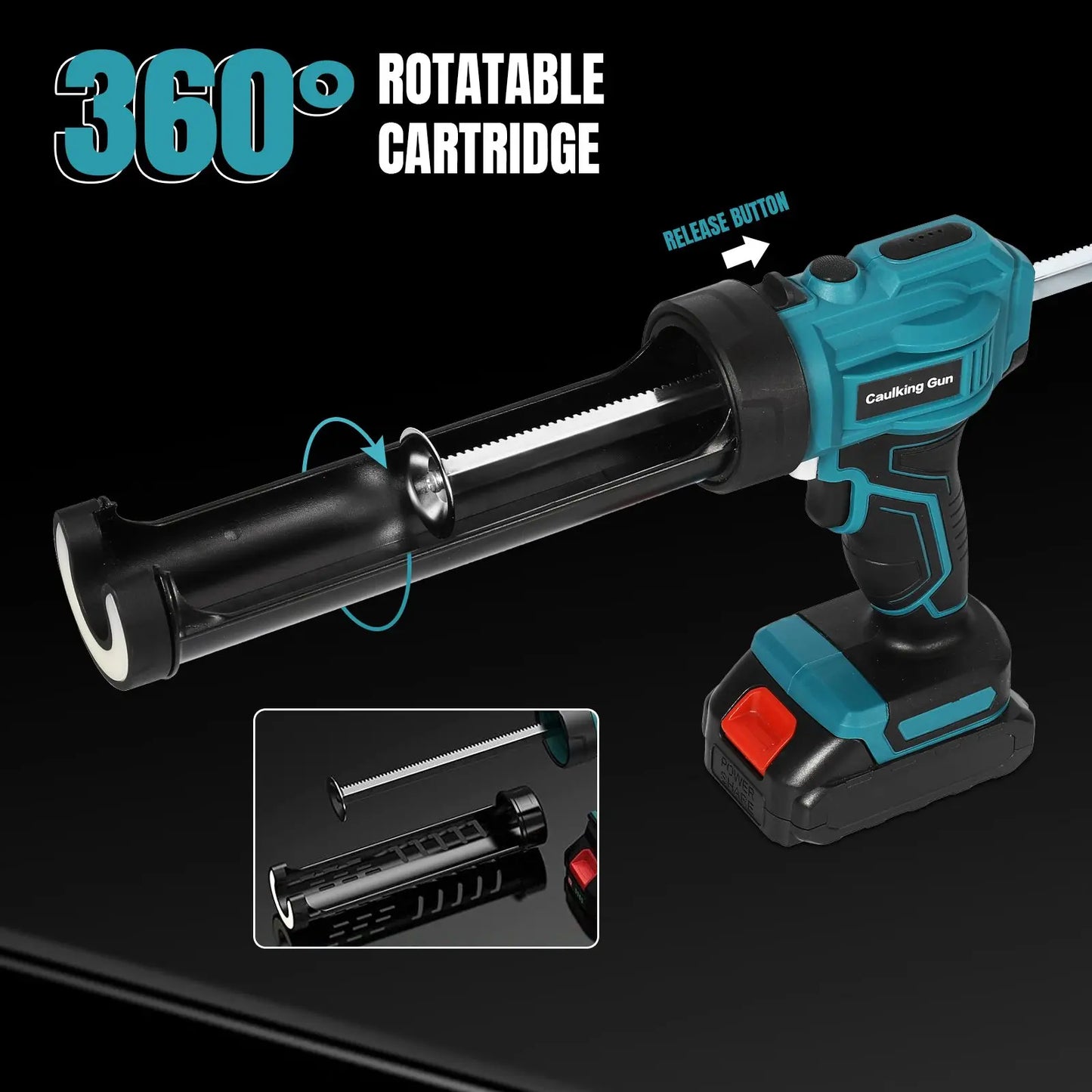 21V Cordless Electric Caulking Gun 4 Speed Adjustable Anti Drip Silicone Sealant Applicator 300ml 10oz Cartridge Rechargeable Power Tool for Construction Window Door Kitchen Bathroom Home Repair DIY