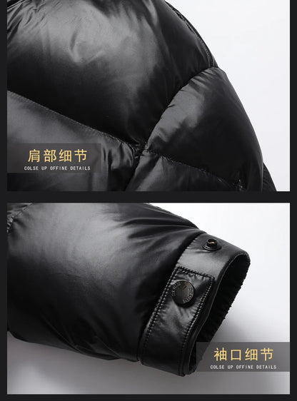2023 New Gloss Down Jacket Men Plush Winter Warm Jackets Men Windproof light Down Jacket Men 90% Duck Down Coat Male