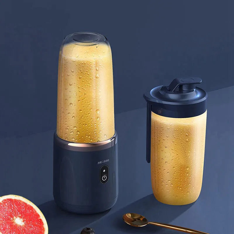 Electric Juicer 6 Blades USB Smoothie Blender Portable Wireless Mini Charging Fruit Squeezer Ice Crush Cup Kitchen Tool