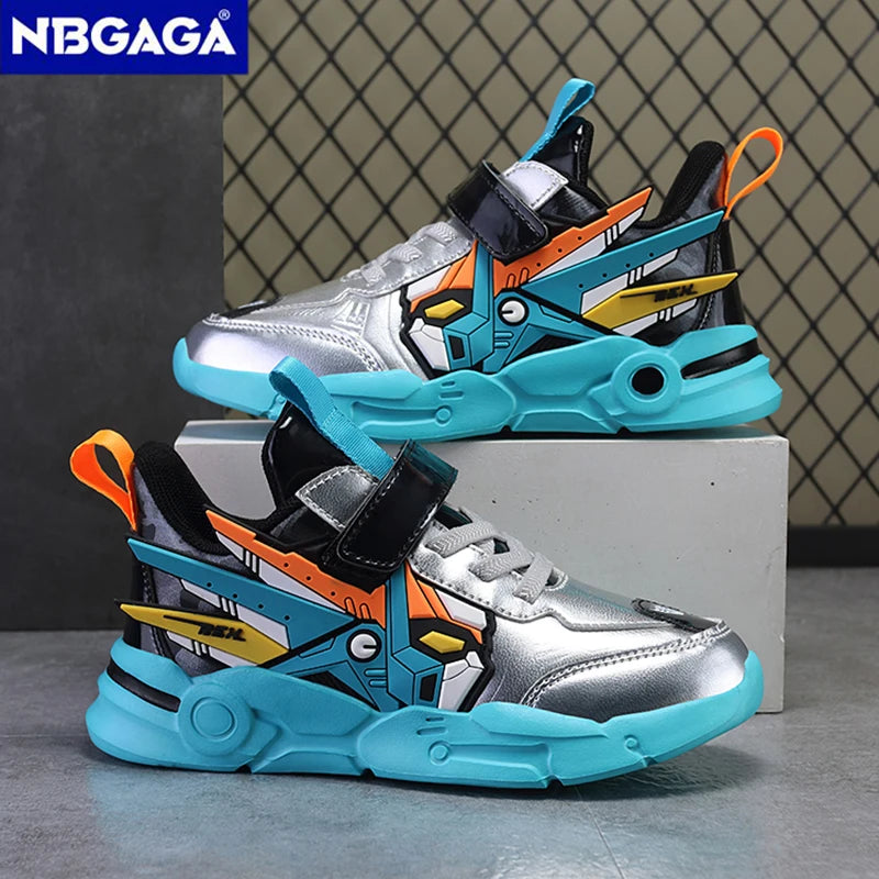 Kids Casual Shoes Boys Leather 5-15y Children Tennis Fashion Sneakers Toddlers Outdoor Cartoon Size 28-39