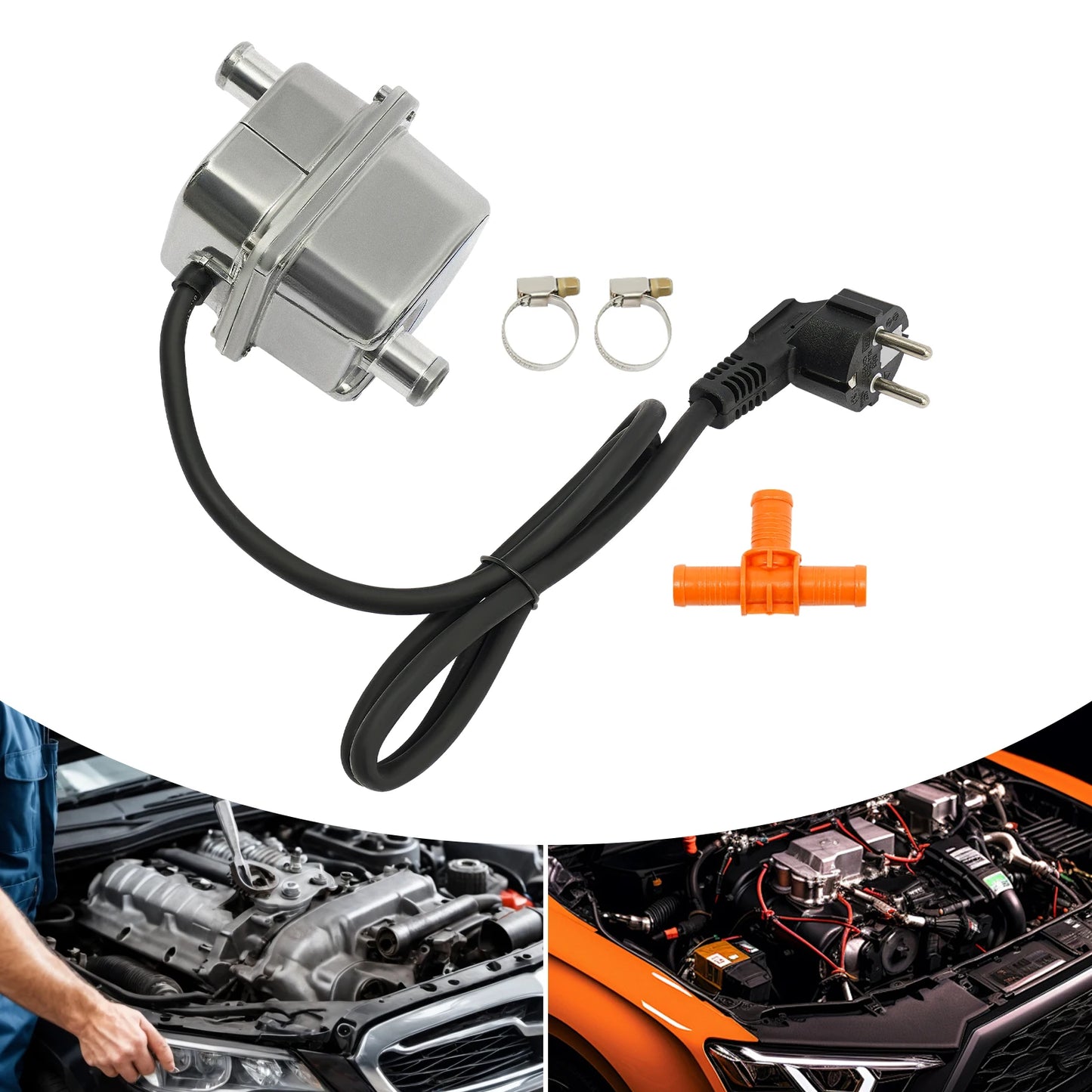 Automobile Preheater EU Standard 1500W Engine Preheater 220V Anti-Dry Heating Winter Heating Antifreeze Engine Heater Acces