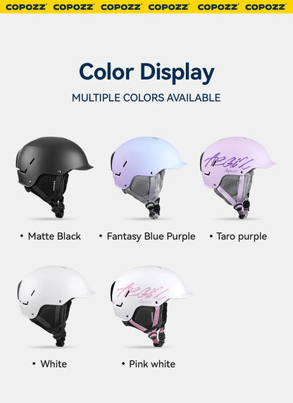 COPOZZ Certificated Ski Helmet Husband Integrally-Molded Snowboard Helmet with Magnetic Bukcle Motorcycle Snow Men Women Adult