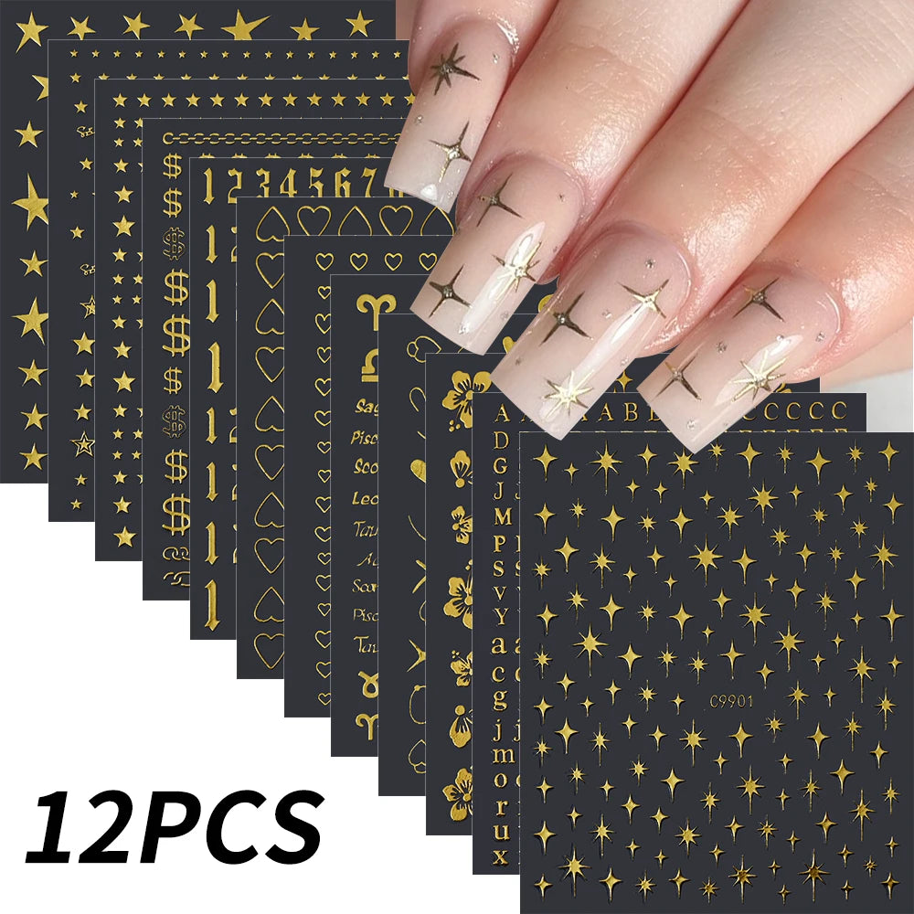 12pcs/set Cute Cartoon Dog/Cat Nail Art Stickers 3D Graffiti Black Cat Dog  Nail Decals 8*10cm Self-Adhesive Cartoon Nail Art Su