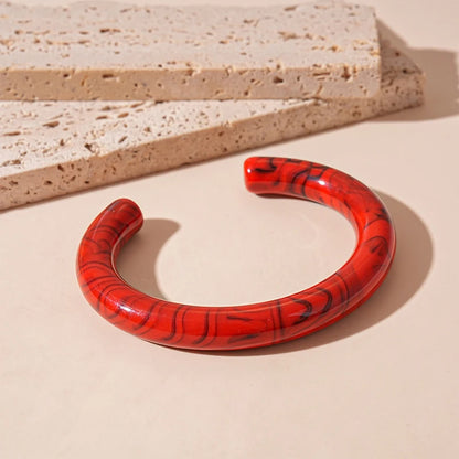Fashion Unique Irregular Acrylic Cuff Bracelets for Women Simple Texture Multicolor Geometric Open Bangle Female Jewelry