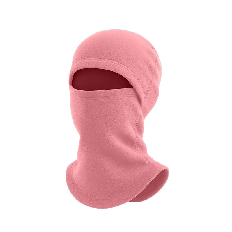 Winter Kids Hat Full Face Warm Hood Windproof Cap Solid Color Fleece Hats Girls Boys Outdoor Ski Mask Neck Ear Protect Accessory