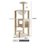 Large Cat Climbing Frame with Thickened Hemp Rope Multi-layered Wooden Cat Tree Tower and Integrated Scratching Post for Pets