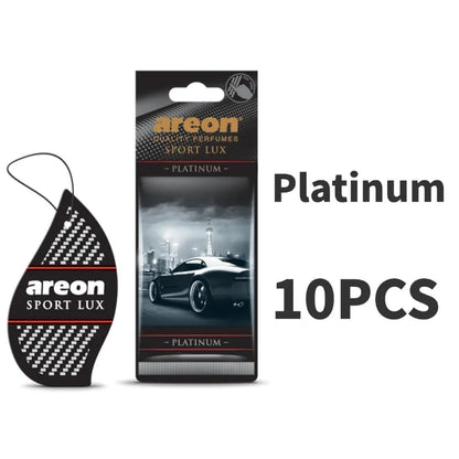 Areon Sport Lux gold Hanging Car Air Freshener Long-Lasting Odor Eliminator for Home Premium Carbon Fiber Design Auto Perfume