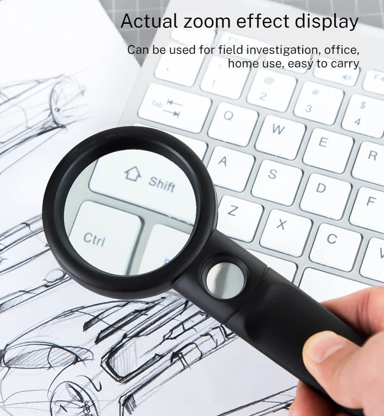 Deli High-Definition Handheld Magnifying Glass Portable Elderly Reading Aid with Dual Mirror for Identification