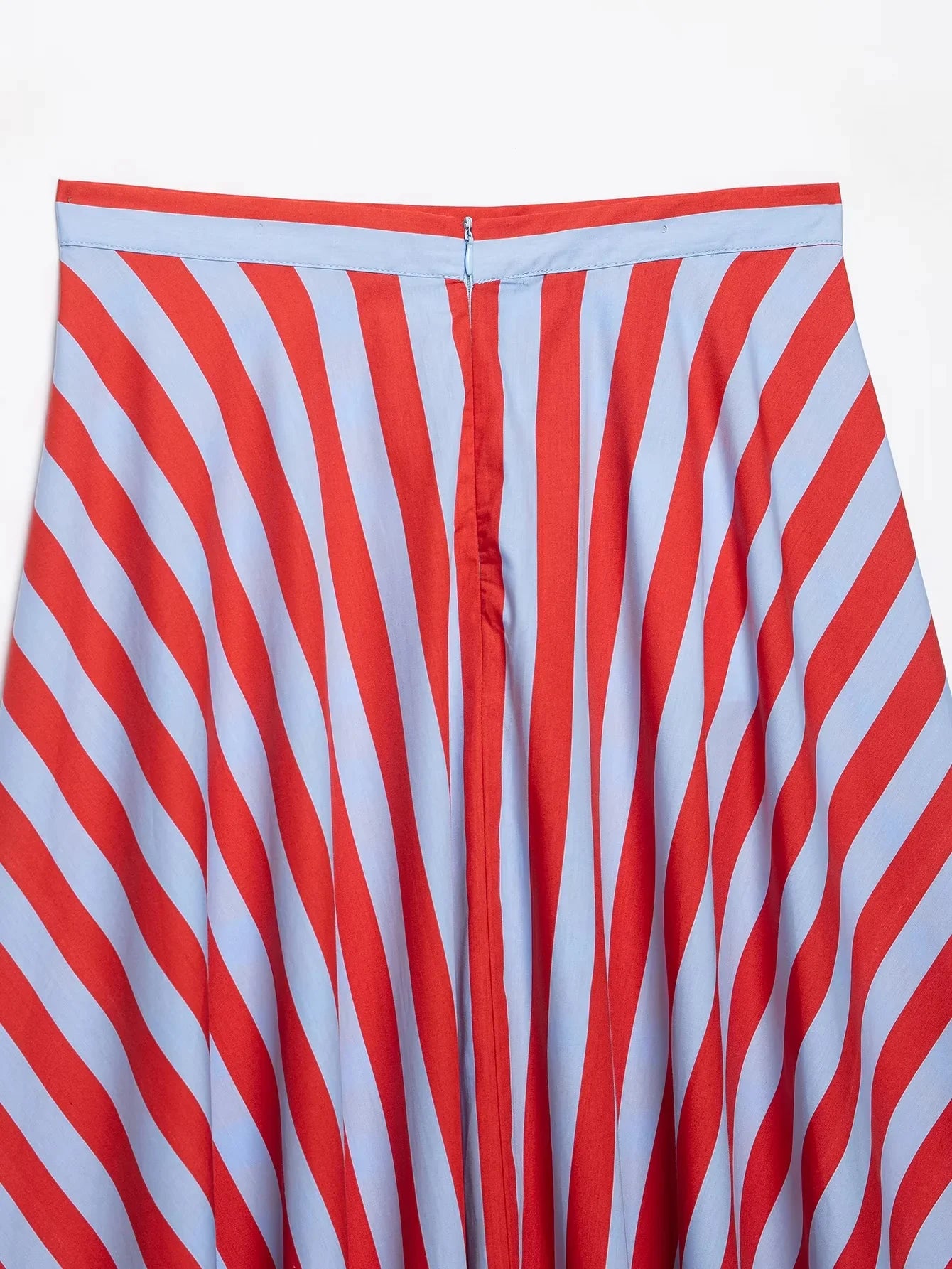 KONDALA Holiday Casual Chic Women Long Skirt Striped Zipper A-Line Draped Skirt Fashion 2026 Summer Fall Night Out Party Skirt