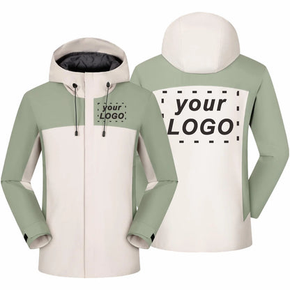 Winter Casual Windproof Hooded Down Jacket Custom Printed Embroidery Company Logo High Quality Men's Hiking Outdoor Jacket 4xl