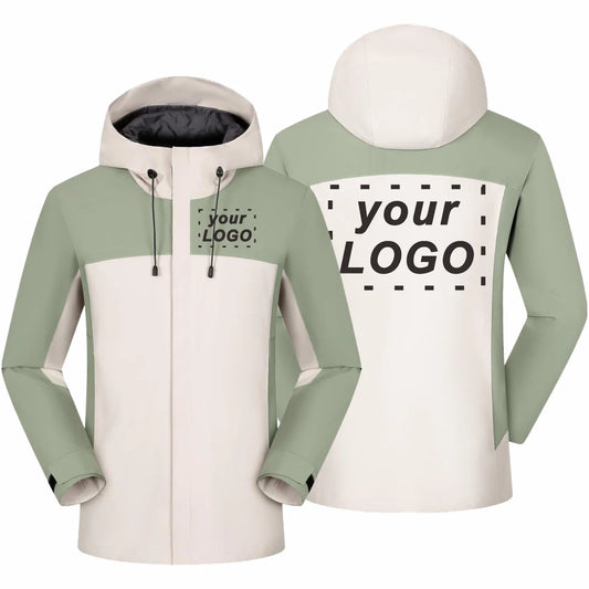 Winter Casual Windproof Hooded Down Jacket Custom Printed Embroidery Company Logo High Quality Men's Hiking Outdoor Jacket 4xl