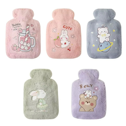 250/500ML Warm Hot Water Bottle Bag Girl Warm Belly Warmer Filled Mini Explosion-proof Portable Winter Reusable Cute Hand Warmer