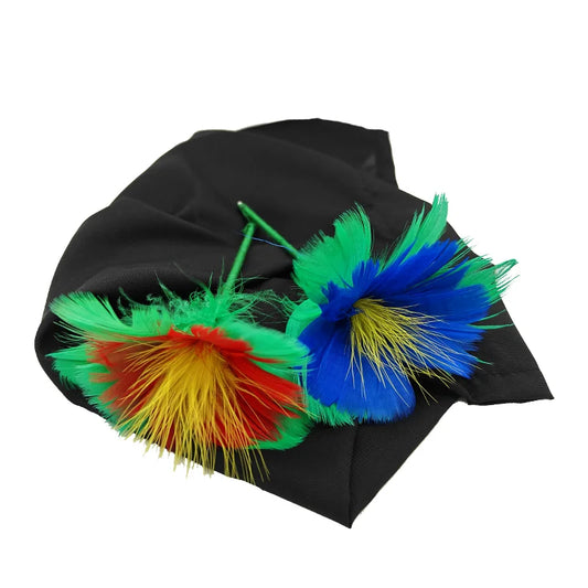 Appearing Colorful Flowers Magic Handkerchief Silk to Flowers Trick Magic Stick Supplier Magia Stage Illusions Props Kid