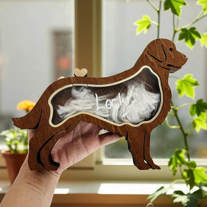 Personalized Dog Hair Memorial Box Creative Custom Name Wooden Pet Hair Keepsake Container Pet Memorial Gift for Dog Owners