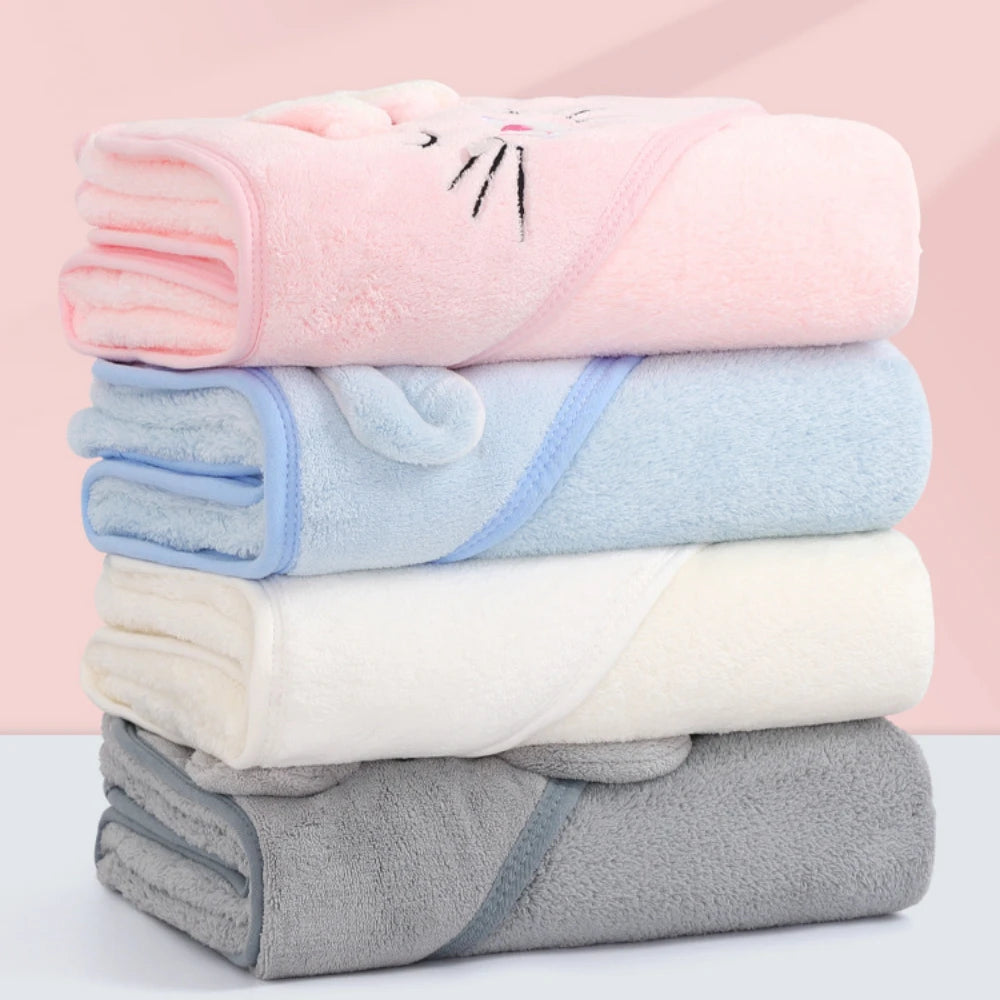 Toddler Baby Hooded Towels Newborn Kids Bathrobe Super Soft Bath Towel Blanket Warm Sleeping Swaddle Wrap for Infant Boys Girls