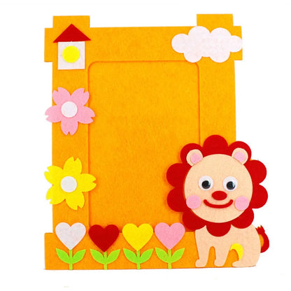 3Pcs/set DIY Cartoon Animal 6 Inch Photo Frame Children Handmade Craft Art Toys for Kids Girl Home Decor Kindergarten Applique