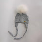 Newborn Baby hat for Boys Girls with ear Warmmer earflap rope Winter Cotton Beanie Pom Pom Bobble crown Hat Cap Hat for Kids boy