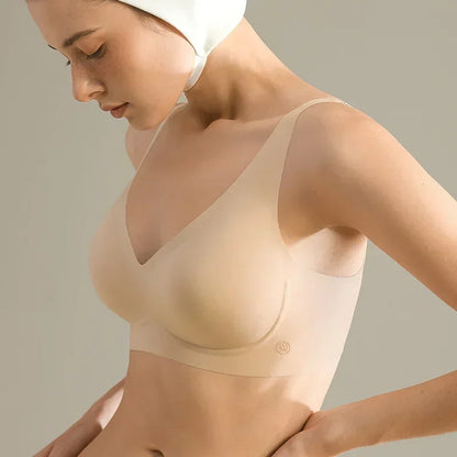 SUJIIN Sexy Seamless Wireless Bras for Women Push Up Padded Soft Support Invisible Lift V Neck Bralette Smooth Bra Female MX208