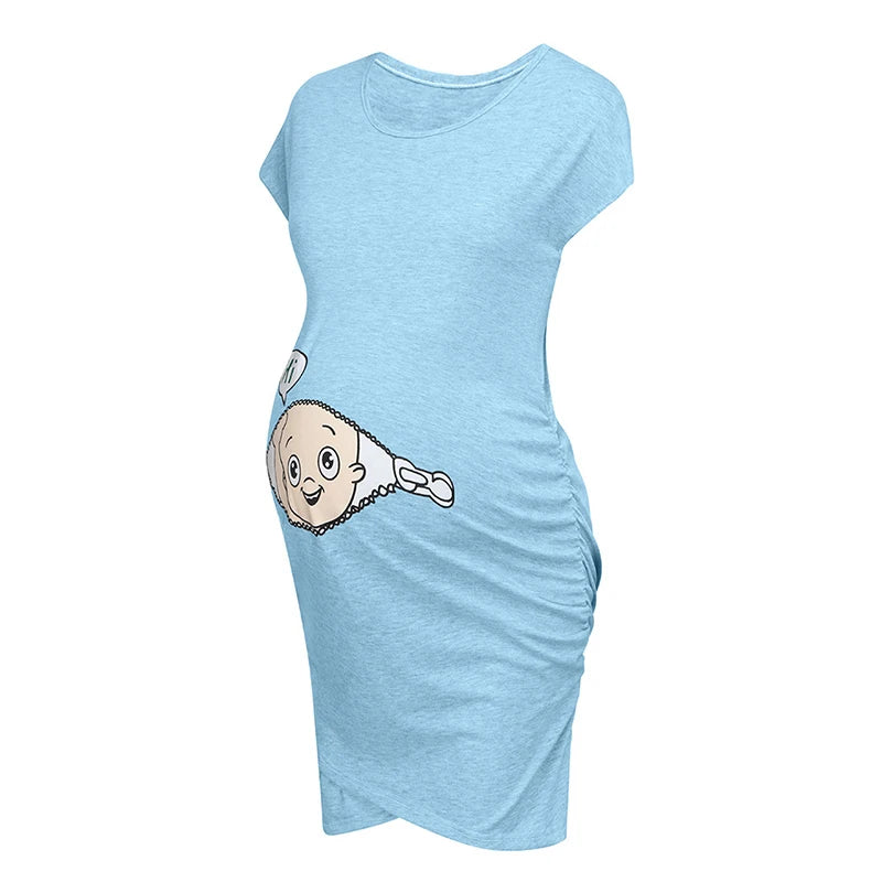 Cute Maternity Dress Loose Casual Dress Women Maternity Clothes Plus Size Pregnant Woman Maternity Dress