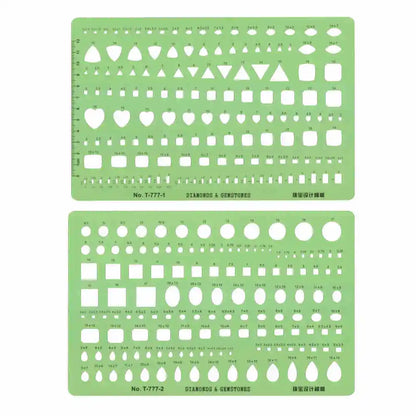 Jewelry Design Template Diamond Gemstone Drafting Ruler Kit Formwork Rulers Professional Designer Tools Supplies T-777-1 T-777-2