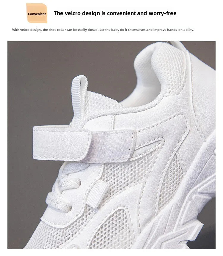 Kid Sneakers Sport Shoes for Boys Fashion Leather Children Breathable Mesh Comfort Shoes Casual Walking Outdoor Running Shoes