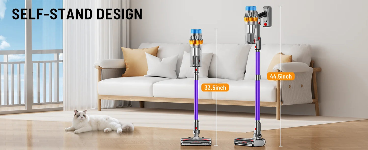VAKERR X15 Pro 75KPA Cordless Vacuum Cleaner 750W Strong Suction Stick Vacuum 80Mins Runtime for Hard Floor Pet Hair and Carpet