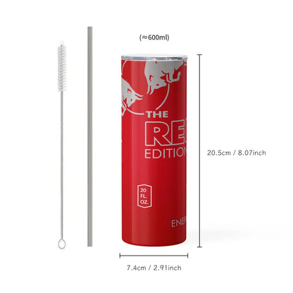 1pc Stainless Steel Thermos 20oz Portable Vacuum Flasks Cold and Hot Water Bottle with Straw Coconut Berry Energy Drink Tumbler