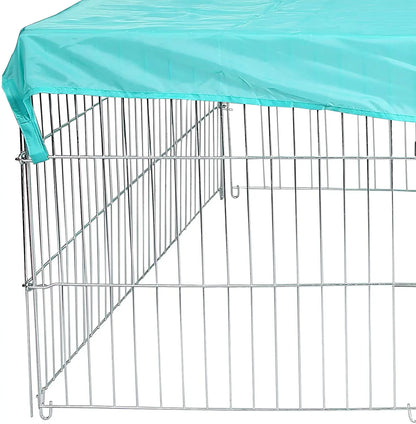 EUGAD Cage for Rabbit Enclosure Hamster Squirrel Chicken Coop Small Animals Outdoor Hutch with Sun Protection Silver Pet House
