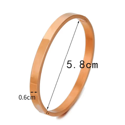 Hot Fashion Stainless Steel Jewelry Oval Bangle for Woman Child Charm Bracelet Party Love Wedding Brand Gift Wholesale
