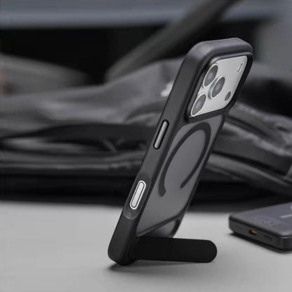 Invisible Folding Stand for Magsafe Magnetic Case For iPhone 17 Pro Max 17Pro Air Matte Skin Feel Wireless Charging Hard Cover