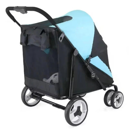 Portable Golden Retriever Large Dog Pet Stroller Cart Simple 4-wheel Foldable Large Capacity Stroller Outdoor Travel Pet Trolley