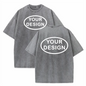 Custom T-shirt with Hip-hop Street Team Logo Men's 230G Pure Cotton, Loose Fit, High-temperature Printed Custom Top