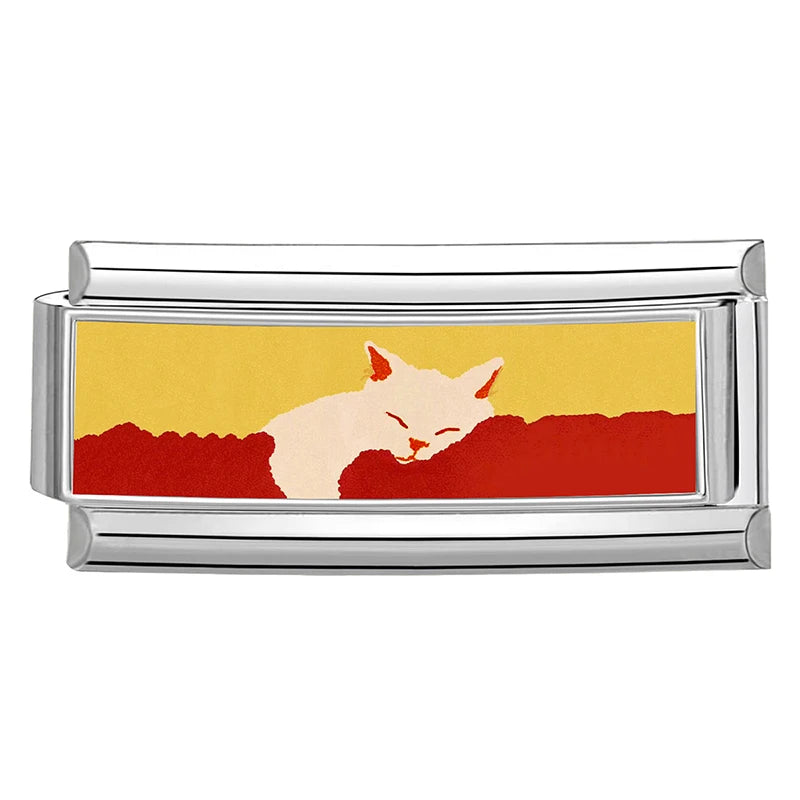 2025 New Women's Gift Cute Rabbit Cat Dogs Italian Charms Links Beads Fit 9mm Stainless Steel Modular Modular Bracelet Jewelry