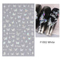 Black and White Love Flowers Line Art 3D Stickers Nail Decals Nail Art Accessories Butterfly Rose Nail Stickers Nail Sliders